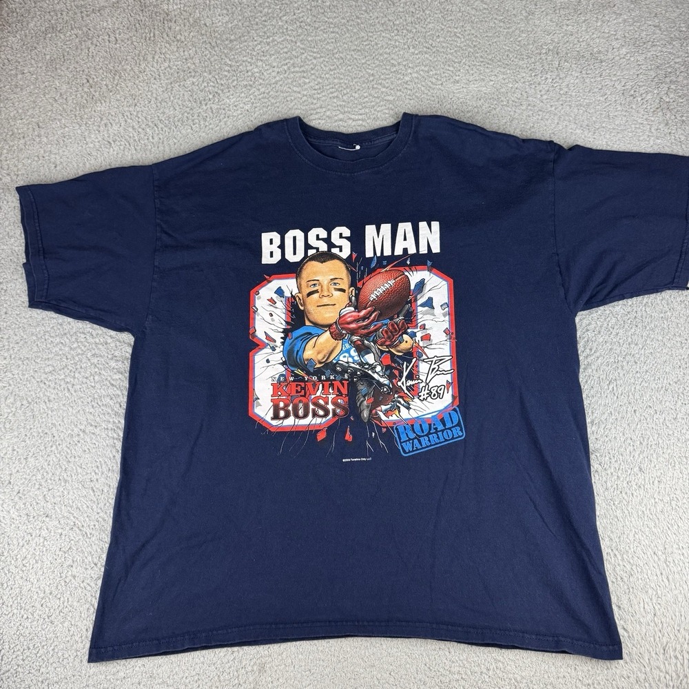 Vintage Kevin Boss New York Giants Navy Caricature Tee T Shirt Xl Navy Y2k